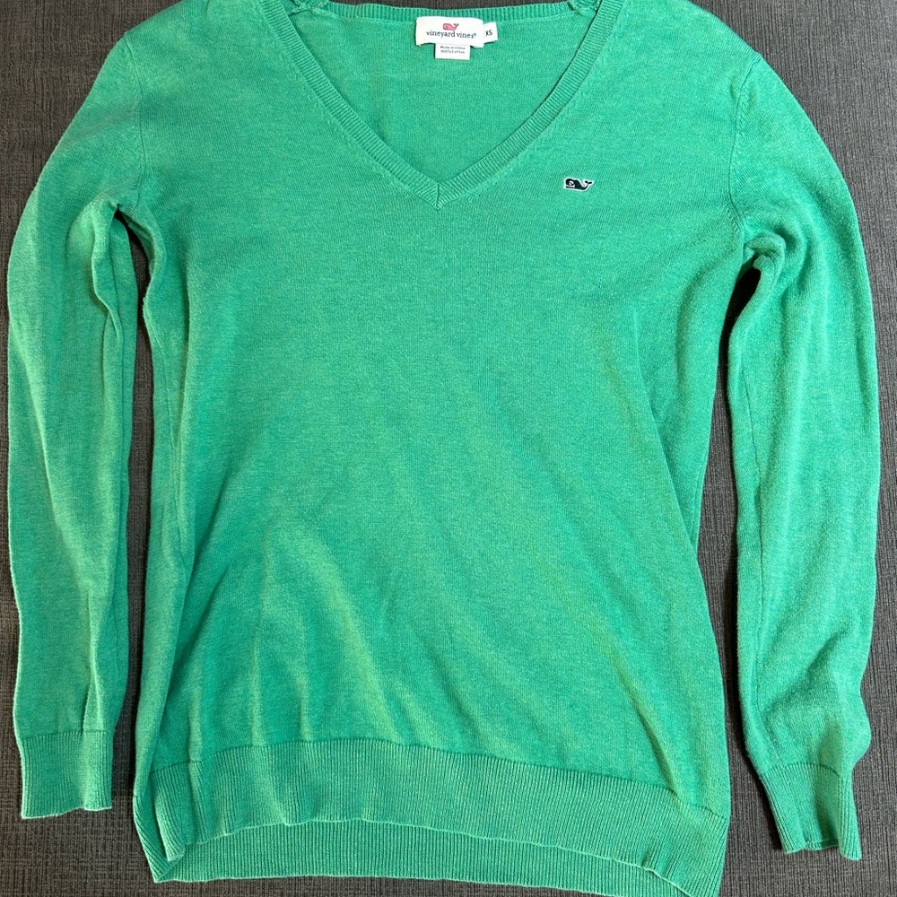 Green V-Neck Sweater